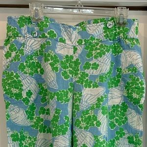 Rare!!!Lilly Pulitzer Blue, Green & White Wide Leg Pants